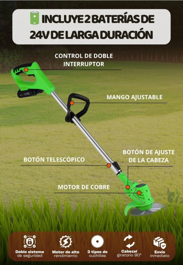 Cortadora De Pasto Inalámbrica Recargable