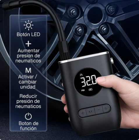 Inflador Portátil Inalámbrico Recargable