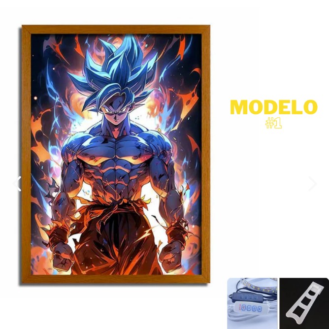 Espejo Pintura Lampara Led Dragon Ball Z