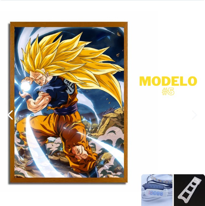 Espejo Pintura Lampara Led Dragon Ball Z