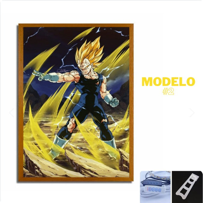 Espejo Pintura Lampara Led Dragon Ball Z